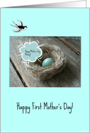 For First Mother’s Day -- Turquoise Blue Egg card