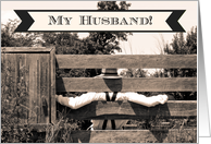 For Husband on Wedding Anniversary -- Country Theme card