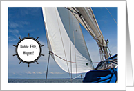Name Day, Hugues -- White Sail Against Blue Sky, Customizable card