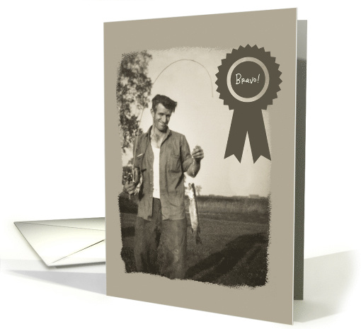 You Did It Again -- Vintage Country Fisherman Congratulations card