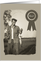 You Did It Again -- Vintage Country Fisherman Congratulations card