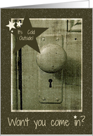 It’s Cold Outside - Come In - Share Christmas With Us Green Door Knob card