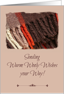 Get Well - Warm Wishes - Brown Red Woollen Blanket card