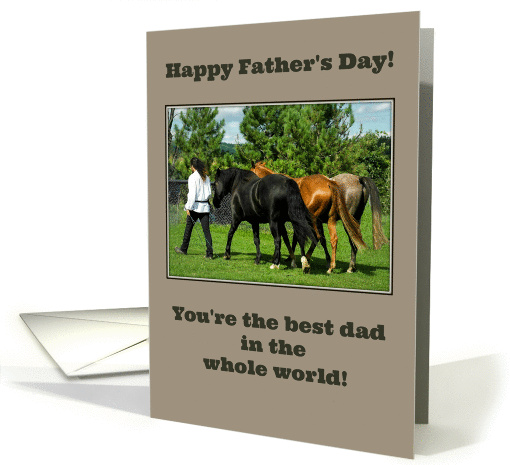 Father's Day - Best Dad - Three Horses - Trainer - Three Colours card