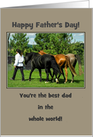 Father’s Day for Dad - Customizable - Three Horses - Trainer - Three Colours card