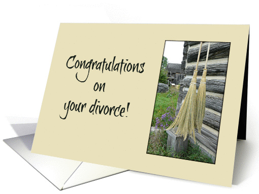 Congratulations - Divorce - Clean Sweep - Brooms card (1364454)