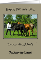 Happy Father’s Day - Daughter’s Father-in-Law - Horses and Trainer card