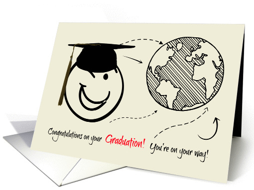 Congratulations on Graduation - On Your Way - World is Yours card