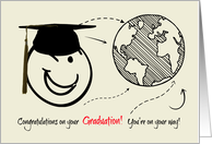 Congratulations on Graduation - On Your Way - World is Yours card
