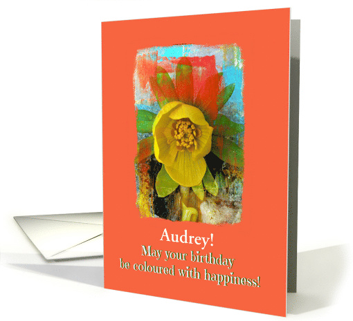 Happy Birthday-Audrey-Customizable-Coloured-Coral-Yellow... (1437120)