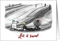 Let it Snow Magical Moments Beach Scene in Snow card