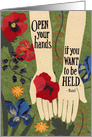 Open Your Hands (Rumi) Encouragement card