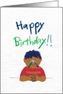 Crayons Up the Nose for Funny Birthday Card