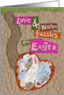 Nest of Warm Fuzzy Bunnies for Easter card