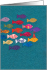 Brightly Colored School of Fish for Birthday card