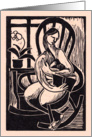 Nursing Mother in Rocking Chair for Congratulations to New Mom card