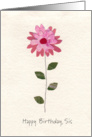 A Simple Pink Flower to Say Happy Birthday to Sister card