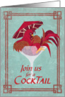 Cock-Tail in a Martini Glass for Cocktail Party Invitation card