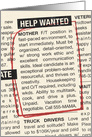 Humorous Help Wanted Ad for Mother’s Day card