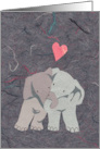 Sweet Gray Elephants in Love for Valentine’s Day card