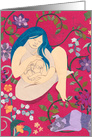 Pregnant Among Flowers with Dog for Mother-to-Be on Mother’s Day card