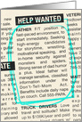 Help Wanted Ad for Congratulations to New Father card