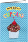 Chocolate-Frosted Birthday Cupcake card