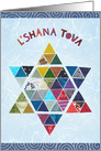 Star of David in Colorful Mosaic for Rosh Hashanah card