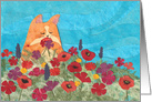 Cat Among the Flowers BLANK card