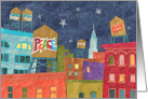 City Holiday Wishes of Peace, Love, Good Will & Hope card