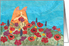 Cat Among Flowers Thinking of You card