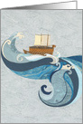 Turtle Ship on Ocean Waves card