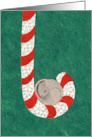 Mouse Sleeping in Candy Cane card