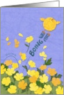 Happy Bouncy Chick on Springs for Easter card