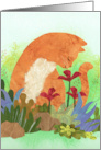 Thinking of You Tabby Cat in Garden card