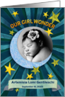 Girl Wonder Custom Photo Birth Announcement card