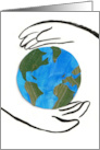 Hands Shelter Earth for Peace Holiday Card