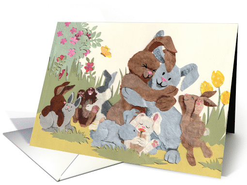Warm Fuzzy Bunny Family for Easter card (1419370)