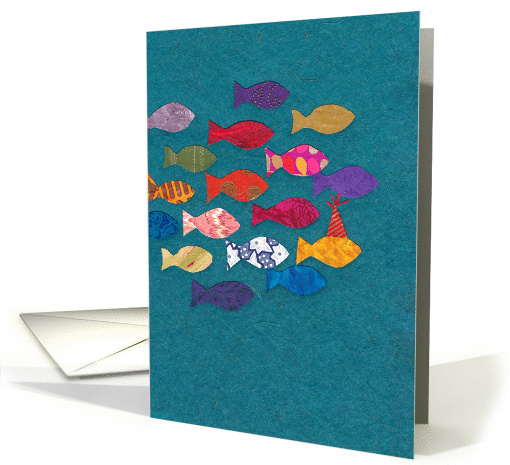 Brightly Colored School of Fish for Birthday card (1454016)