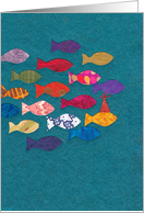 Brightly Colored School of Fish for Birthday card