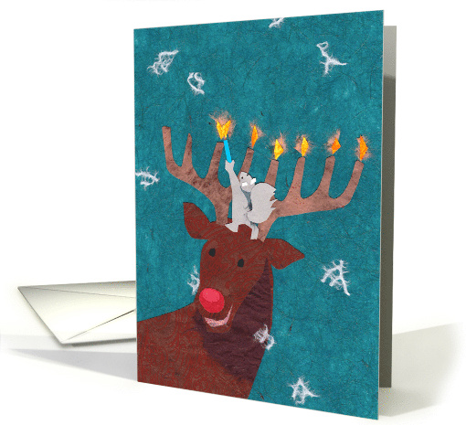 Reindeer Menorah for Christmas and Hannukah card (1454664)