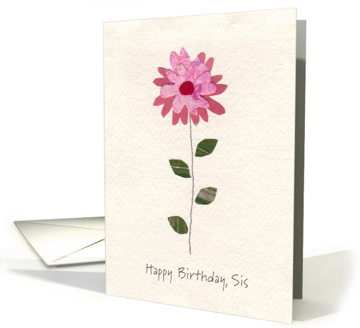 A Simple Pink Flower to Say Happy Birthday to Sister card (1457276)