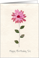 A Simple Pink Flower to Say Happy Birthday to Sister card