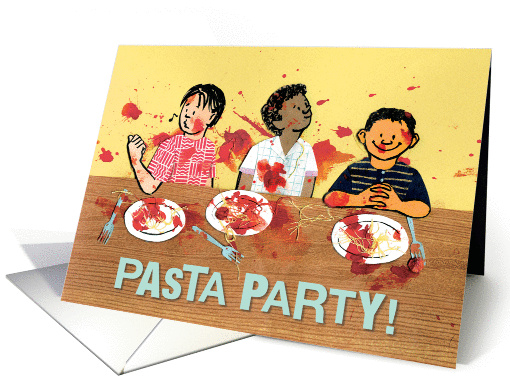 Spaghetti Food Fight, Pasta Party Invite card (1457484)