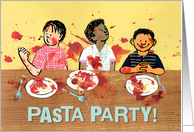 Spaghetti Food Fight, Pasta Party Invite card