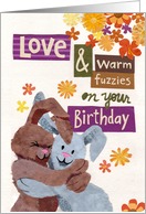 Bunny Hug Birthday Card