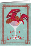 Cock-Tail in a Martini Glass for Cocktail Party Invitation card