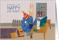 Beastly Late Happy Birthday card