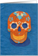 Festive Orange Skull for Day of the Dead card