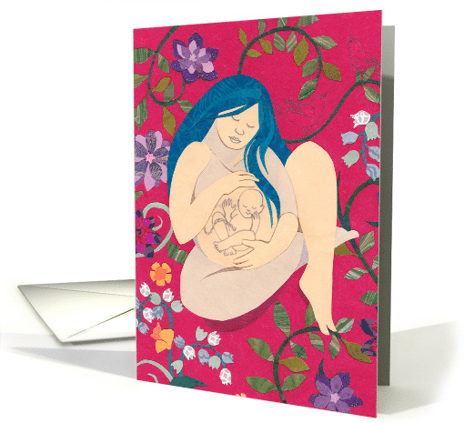 Pregnant and Dreaming Among the Flowers, Congratulations card